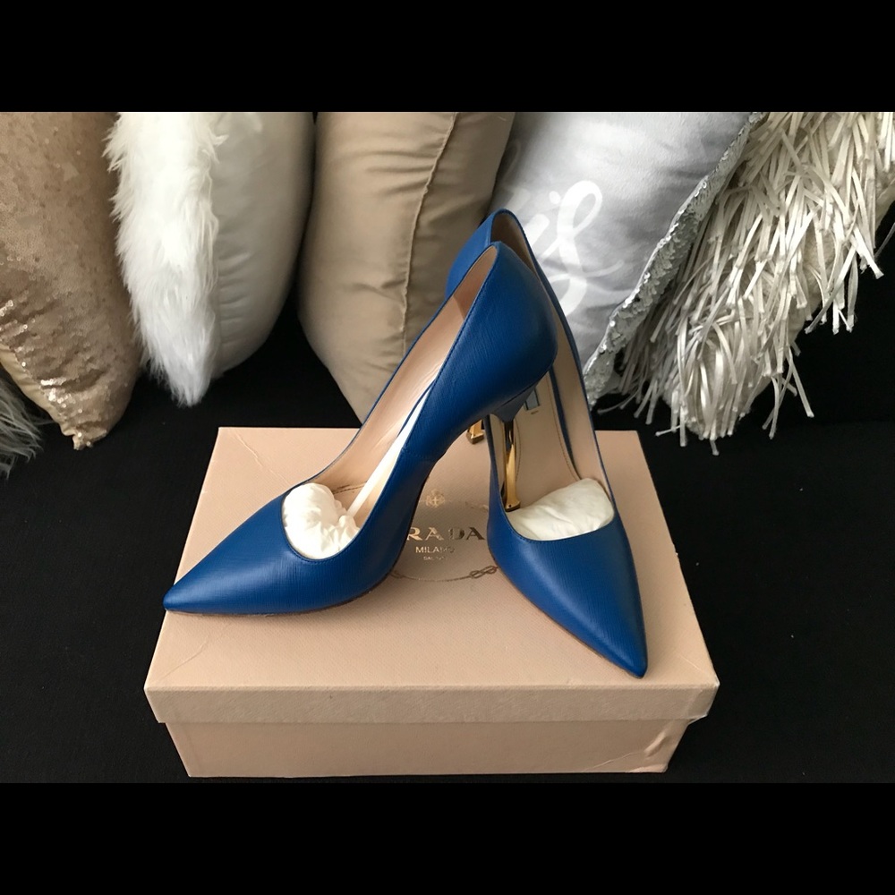 Blue Prada pumps